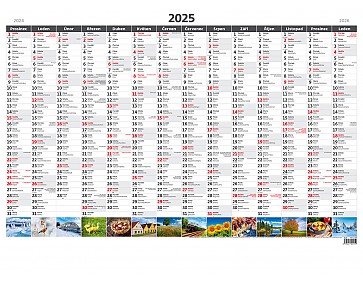 Plánovací roční mapa A1 obrázková - nástěnný kalendář 2025
