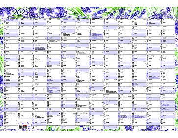 Nástěnný kalendář 2025 - nástěnný roční Levandule