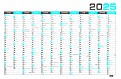 Nástěnný kalendář 2025 - nástěnný roční modrý 