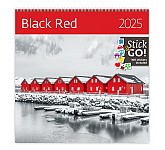 Nástěnný poznámkový kalendář 2025 Black Red