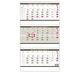 Nástěnný kalendář 2025 Tříměsíční skládaný kalendář šedý