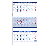 Nástěnný kalendář 2025 Tříměsíční skládaný kalendář modrý