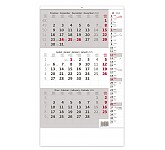 Nástěnný kalendář 2025 Tříměsíční kalendář šedý s poznámkami