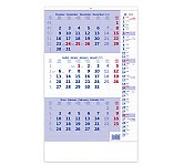 Nástěnný kalendář 2025 Tříměsíční kalendář modrý s poznámkami