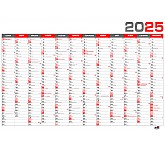 Nástěnný kalendář 2025 - nástěnný roční červený